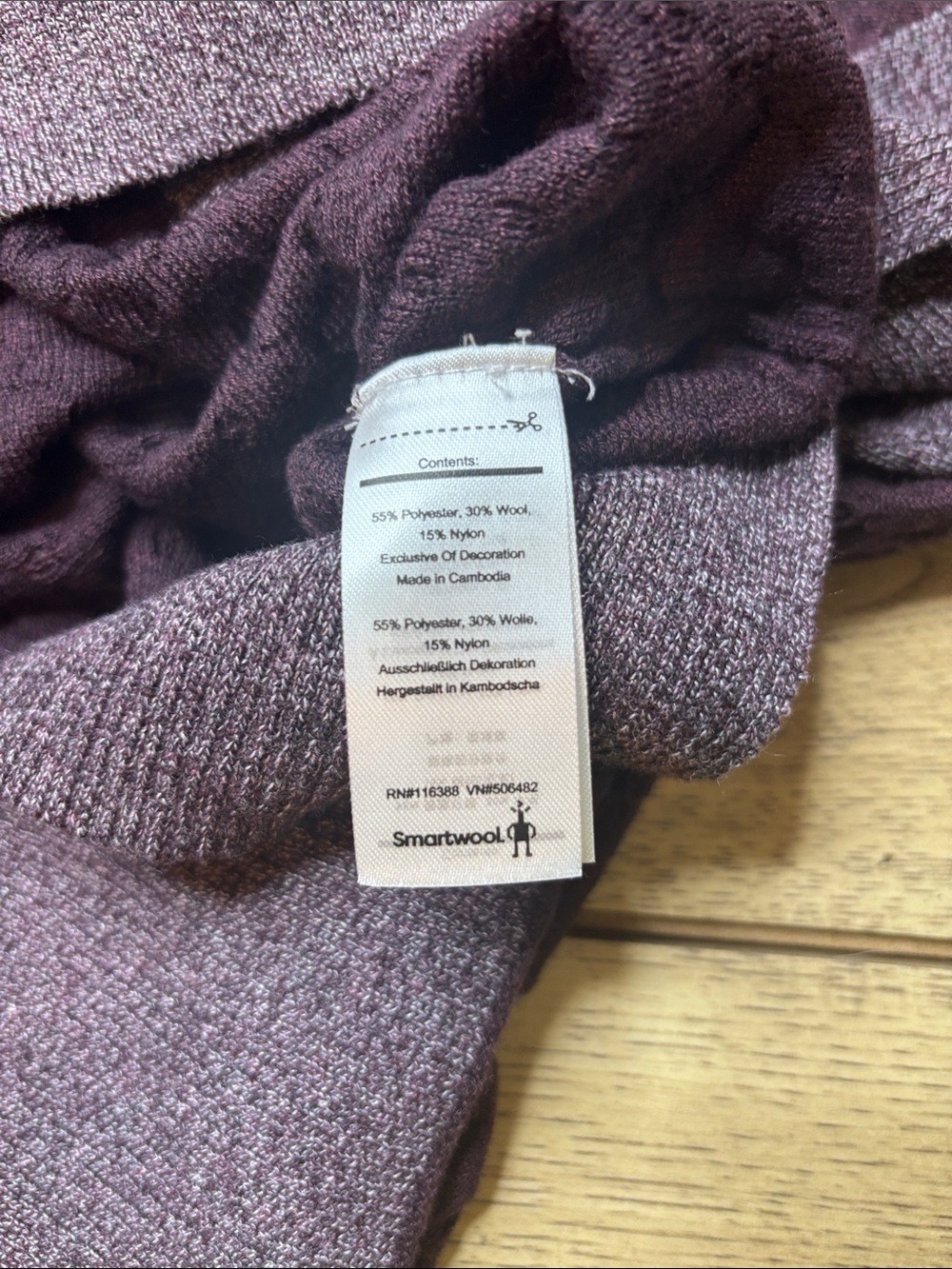 Women’s Smartwool Shadow Pine Textured Hoodie in Plum Size Medium - Picture 4 of 8
